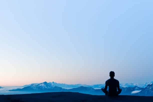 greated idea with meditating in mountain 3d work