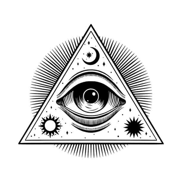 all seeing eye illuminati piramide symbol vector illustration.
