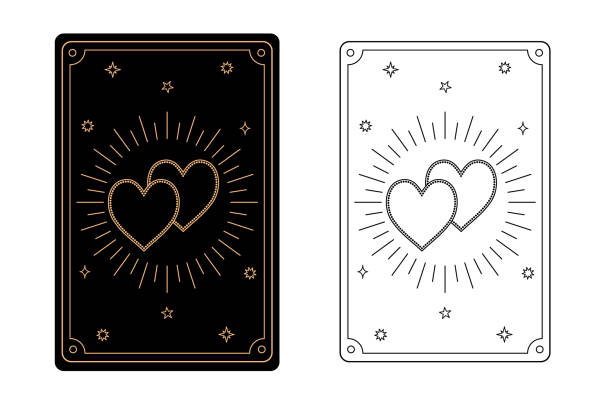 tarot card lovers. the major arcana of a deck of cards.